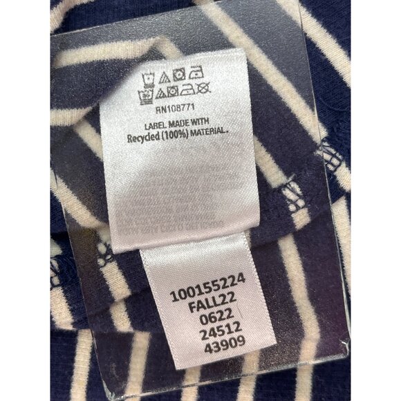 Club Room Navy/White Striped Half-Zip Pullover Sweater XL 60% Cotton 40% Poly - Picture 6 of 9